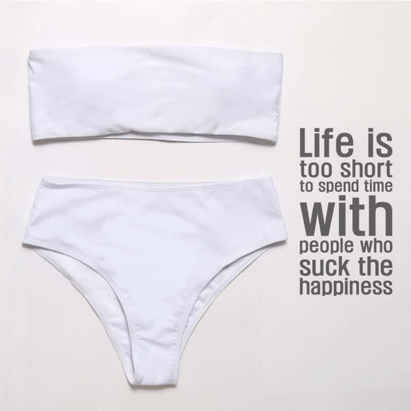 women's swimwear fashion bikini high waist strapless women swimsuit beach padded bathing suit monokin pure color 2021, White;black
women's swimwear fashion bikini high waist strapless women swimsuit beach padded bathing suit monokin pure color 2021, White;black
