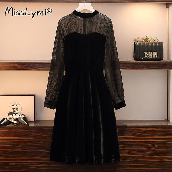 casual dresses 4xl plus size women elegant black velvet dress winter 2021 see through polka dot long sleeve patchwork ladies midi, Black;gray
casual dresses 4xl plus size women elegant black velvet dress winter 2021 see through polka dot long sleeve patchwork ladies midi, Black;gray
