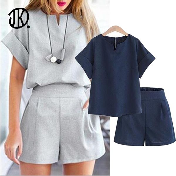 women's tracksuits office lady summer suit v-neck short-sleeve pullover + high-waist shorts solid color plus size female harajuku two-p, Gray
women's tracksuits office lady summer suit v-neck short-sleeve pullover + high-waist shorts solid color plus size female harajuku two-p, Gray