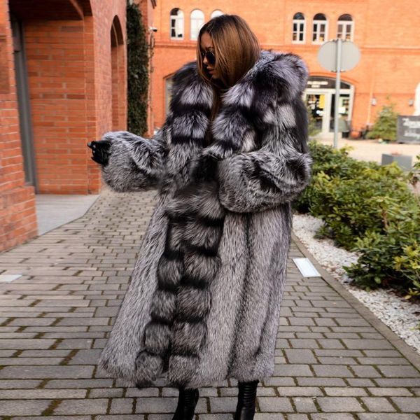 women's fur & faux 2021 trendy long real silver coat for women winter fashion whole skin genuine coats with big hood, Black
women's fur & faux 2021 trendy long real silver coat for women winter fashion whole skin genuine coats with big hood, Black