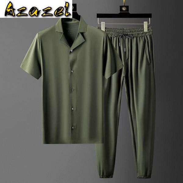 azazel summer mens sets (t-shirt+pants) luxury solid color short sleeve thin male sets plus size 4xl elastic waist slim man, Gray
azazel summer mens sets (t-shirt+pants) luxury solid color short sleeve thin male sets plus size 4xl elastic waist slim man, Gray