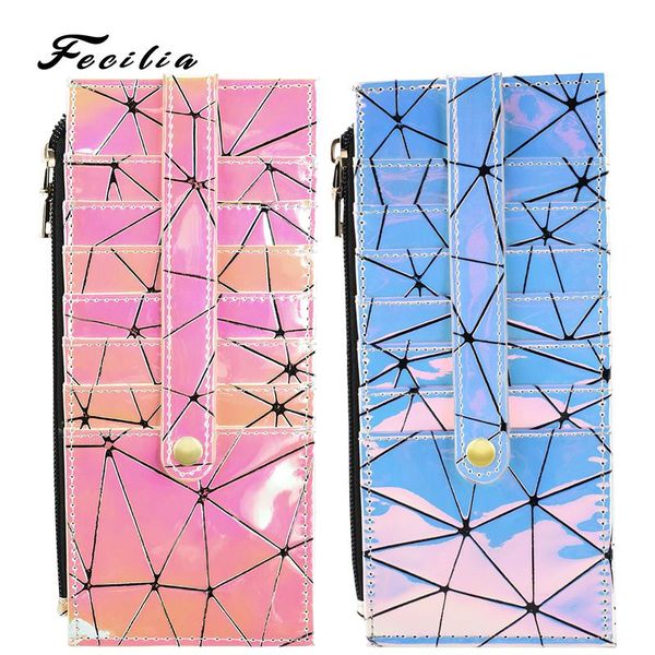 card holders fecilia fashion light pu laser bag with buckle zipper closure passport id holder holographic lady bling wild purse wallet, Brown;gray
card holders fecilia fashion light pu laser bag with buckle zipper closure passport id holder holographic lady bling wild purse wallet, Brown;gray