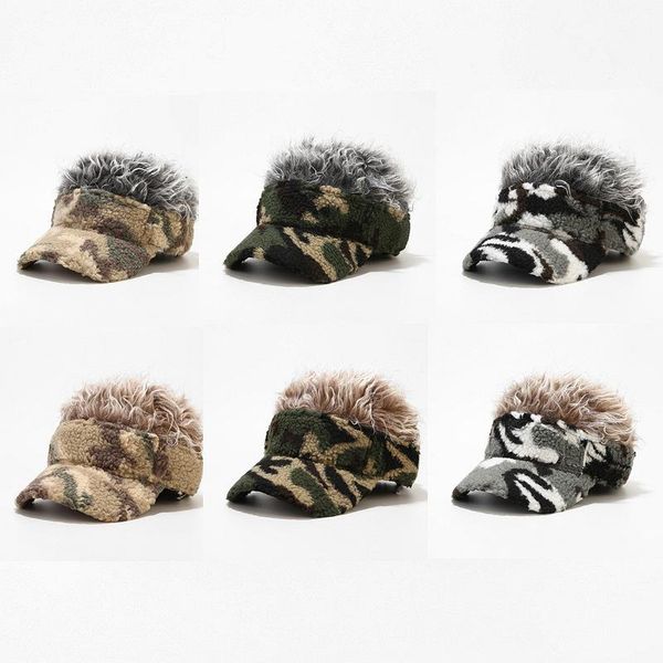berets men women sunshade golf cap baseball outdoor sports fake flair hair sun visor hat with spiked hairs wig, Blue;gray
berets men women sunshade golf cap baseball outdoor sports fake flair hair sun visor hat with spiked hairs wig, Blue;gray