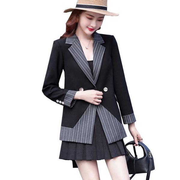 women's suits & blazers arrival fashion design ladies blazer jacket women casual single breasted gray black striped coat s-5xl, White;black
women's suits & blazers arrival fashion design ladies blazer jacket women casual single breasted gray black striped coat s-5xl, White;black