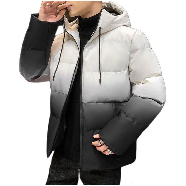 men's winter coat new style padded jacket slim down gradient color warmth men casual thick down, Black
men's winter coat new style padded jacket slim down gradient color warmth men casual thick down, Black