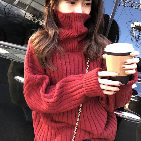 new winter women chic simple solid color turtleneck pullovers casual warm knitting jumpers sweaters ladies basis loose a016, White;black
new winter women chic simple solid color turtleneck pullovers casual warm knitting jumpers sweaters ladies basis loose a016, White;black