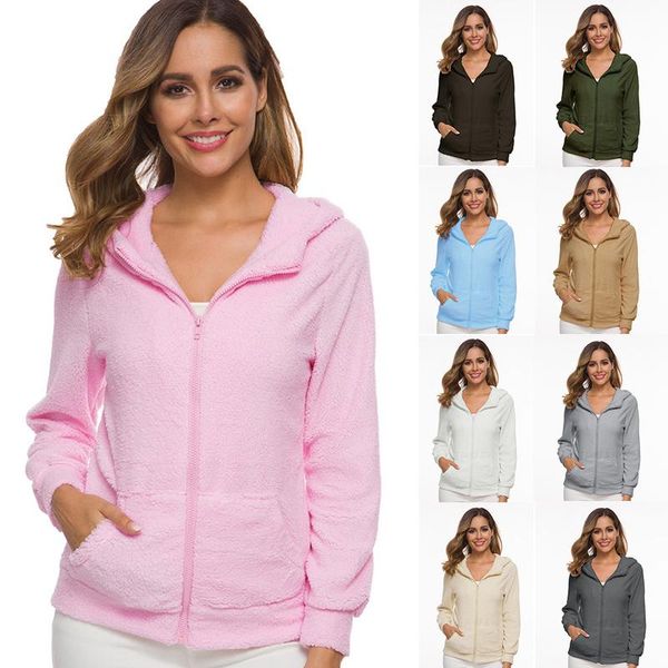 women coat plush fluffy hooded jacket winter warm cardigan pocket causal sports sweatshirt outwear streetwear overcoat plus size, Black;brown
women coat plush fluffy hooded jacket winter warm cardigan pocket causal sports sweatshirt outwear streetwear overcoat plus size, Black;brown