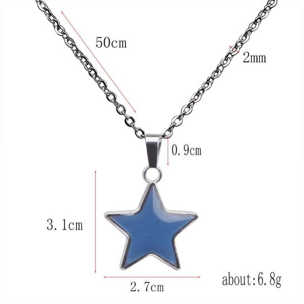 stainless steel temperature color change star pendant necklace, Silver
stainless steel temperature color change star pendant necklace, Silver