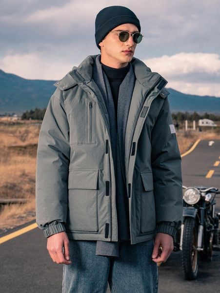 men letter graphic slogan patched detail flap pocket hooded down coat i8hi#, Black;brown
men letter graphic slogan patched detail flap pocket hooded down coat i8hi#, Black;brown
