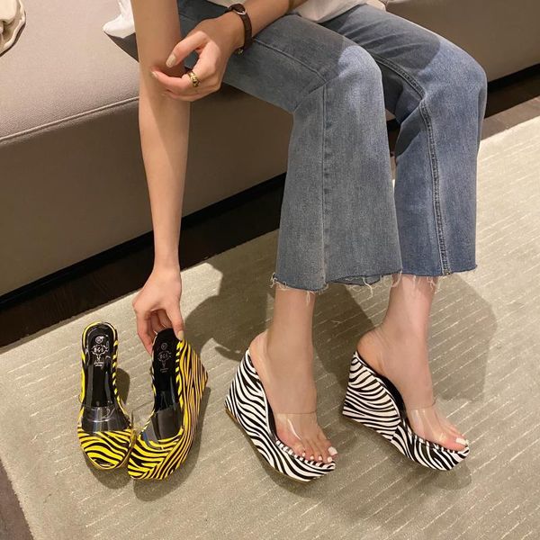 slippers zebra pattern gladiator peep toe platform women sandals transparent wedge slides high heels rome shoes for, Black
slippers zebra pattern gladiator peep toe platform women sandals transparent wedge slides high heels rome shoes for, Black