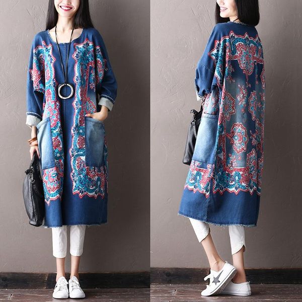 casual dresses 2021 female autumn national trend print all-match outerwear flash patchwork denim large pockets dress, Black;gray
casual dresses 2021 female autumn national trend print all-match outerwear flash patchwork denim large pockets dress, Black;gray