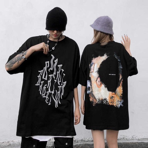 2021 fashion brand short t-shirt over size hip hop street loose trend round neck half sleeve men's wear, White;black
2021 fashion brand short t-shirt over size hip hop street loose trend round neck half sleeve men's wear, White;black