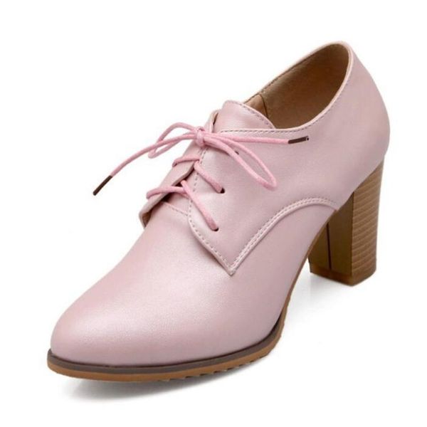 dress shoes high heels woman pu leather pointed toe 7.5cm thick heel pumps solid lace up blue pink female boots plus size, Black
dress shoes high heels woman pu leather pointed toe 7.5cm thick heel pumps solid lace up blue pink female boots plus size, Black