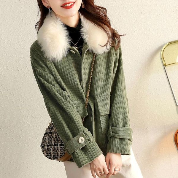 women's jackets fashion women corduroy thick jacket casual elegant solid fake fur patchwork lapel long sleeve single-breasted winter, Black;brown
women's jackets fashion women corduroy thick jacket casual elegant solid fake fur patchwork lapel long sleeve single-breasted winter, Black;brown