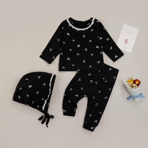 clothing sets 3pcs autumn baby girls outfit, sweet style cherry printing long sleeve lace round collar + trousers cap leisure wear, White
clothing sets 3pcs autumn baby girls outfit, sweet style cherry printing long sleeve lace round collar + trousers cap leisure wear, White