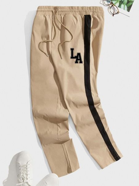 men letter graphic side stripe pants t1ff#, Black
men letter graphic side stripe pants t1ff#, Black