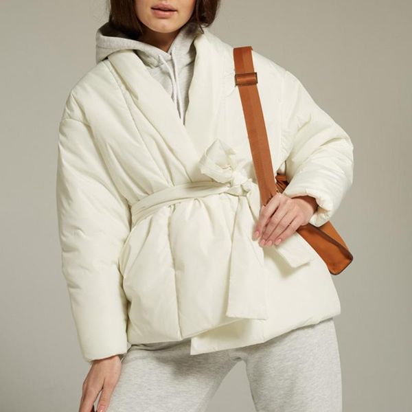 women's down & parkas fashion japan style solid women elegant tie belt short coats winter casual cotton jackets ladies, Black
women's down & parkas fashion japan style solid women elegant tie belt short coats winter casual cotton jackets ladies, Black