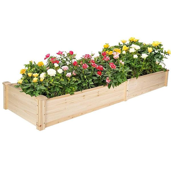 planters & pots 7.5 feet raised garden bed wooden planter box 2 separate planting space flower growing bag
planters & pots 7.5 feet raised garden bed wooden planter box 2 separate planting space flower growing bag