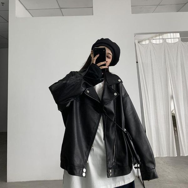 women's leather & faux 2021 autumn korean black cool jacket loose and handsome short motorcycle
women's leather & faux 2021 autumn korean black cool jacket loose and handsome short motorcycle