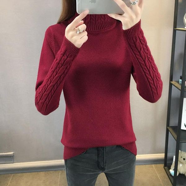 women's sweaters 2021 high necked jumper sweater, bottoming shirt, twist sleeves, thickening, body repair and thin knitted sweater, White;black
women's sweaters 2021 high necked jumper sweater, bottoming shirt, twist sleeves, thickening, body repair and thin knitted sweater, White;black