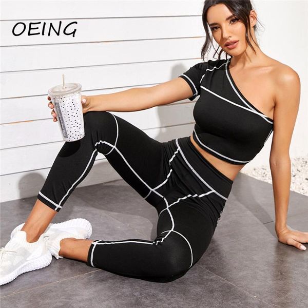 yoga outfit women sport fitness two piece set one sleeve crop seamless leggings stripe patchwork track suits
yoga outfit women sport fitness two piece set one sleeve crop seamless leggings stripe patchwork track suits