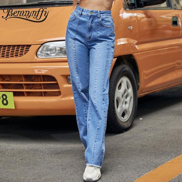 women's jeans benuynffy solid 2021 autumn winter high waist mom baggy woman casual full length straight leg denim pants, Blue
women's jeans benuynffy solid 2021 autumn winter high waist mom baggy woman casual full length straight leg denim pants, Blue