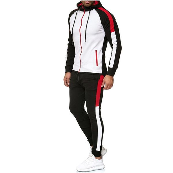 men's tracksuits fashion patchwork 2 pieces sets tracksuit men hooded sweatshirt+pants pullover hoodie sportwear suit casual clothes, Gray
men's tracksuits fashion patchwork 2 pieces sets tracksuit men hooded sweatshirt+pants pullover hoodie sportwear suit casual clothes, Gray