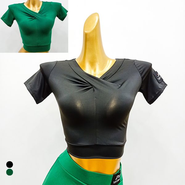 new latin dance ballroom dance clothes crop rumba samba modern training performing costume green/black shirt 1926, Black;red
new latin dance ballroom dance clothes crop rumba samba modern training performing costume green/black shirt 1926, Black;red