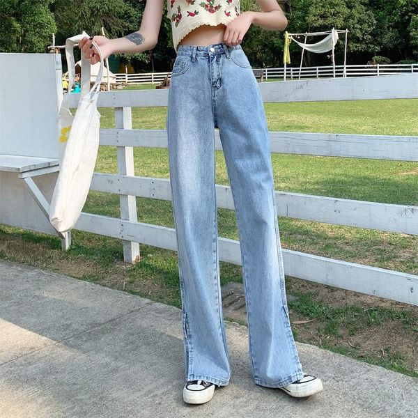 women's jeans straight loose korean style thin high waist petite slimming wide leg pants, Blue
women's jeans straight loose korean style thin high waist petite slimming wide leg pants, Blue