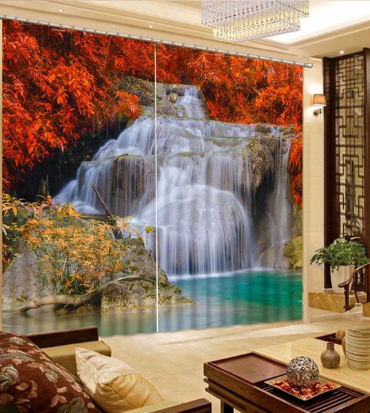 curtain & drapes bed room living office el cortinas classic home decor 3d maple falls fabric bathroom shower