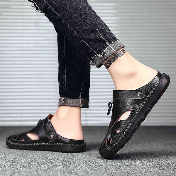slippers summer men sandals breathable non-slip comfortable outdoor beach soft bottom trekking leather casual shoes big size isdz, Black
slippers summer men sandals breathable non-slip comfortable outdoor beach soft bottom trekking leather casual shoes big size isdz, Black