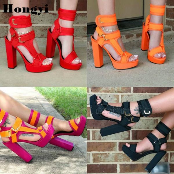 dress shoes arrival bright color platform women sandals thick buckle straps summer, Black
dress shoes arrival bright color platform women sandals thick buckle straps summer, Black