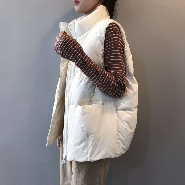 vests light and thin vt 90 white duck women wear loose winter short down warm et, Black;white
vests light and thin vt 90 white duck women wear loose winter short down warm et, Black;white