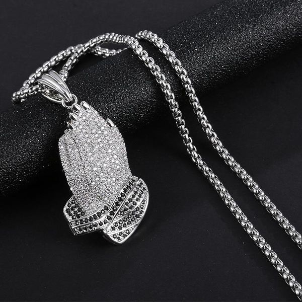 pendant necklaces hip hop full cz stone paved bling out prayer hand pendants necklace for men rapper jewelry silver color
pendant necklaces hip hop full cz stone paved bling out prayer hand pendants necklace for men rapper jewelry silver color