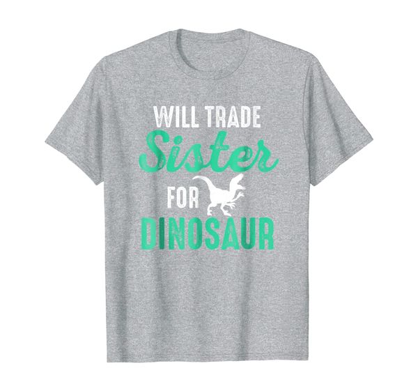 will trade sister for dinosaur t-shirt, White;black