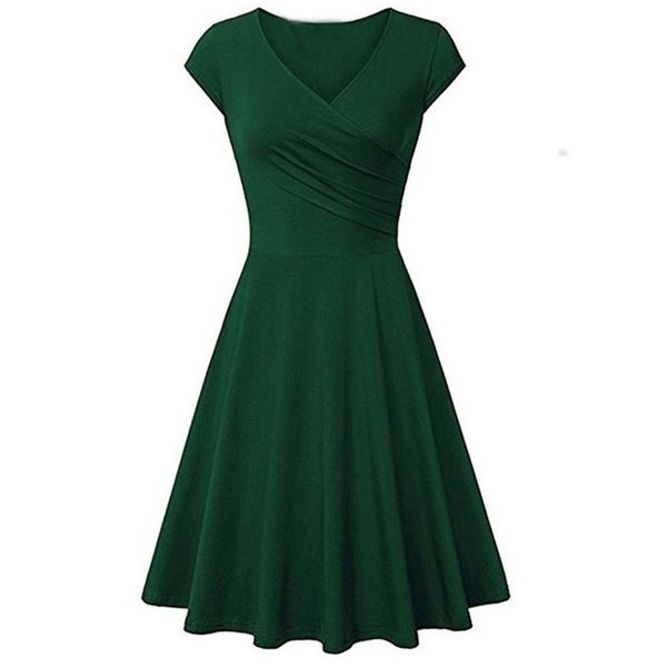green dress women pleated plus size solid color summer short sleeve v neck purple black clothing s-3xl es lr193 210531, Black;gray
green dress women pleated plus size solid color summer short sleeve v neck purple black clothing s-3xl es lr193 210531, Black;gray