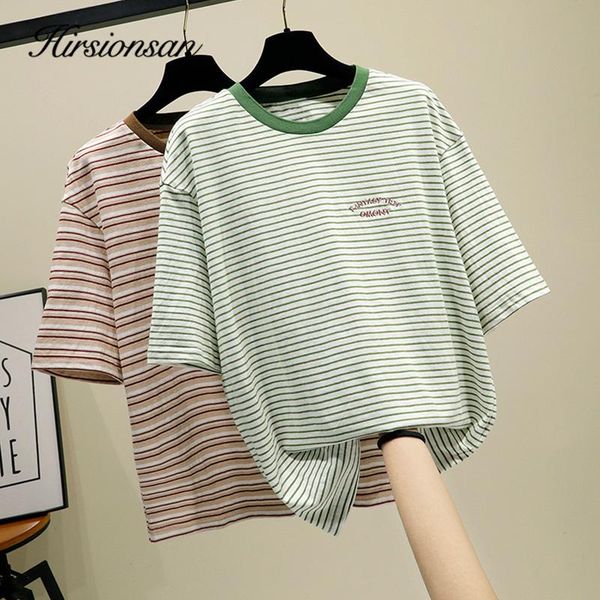 women's t-shirt hirsionsan letter embroidery striped t shirt women 2021 korean aesthetic summer cotton tshirt chic soft tee casual fema, White
women's t-shirt hirsionsan letter embroidery striped t shirt women 2021 korean aesthetic summer cotton tshirt chic soft tee casual fema, White