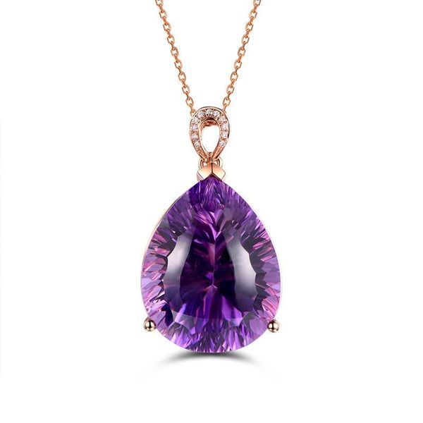 pendant necklaces european and american luxury high-end purple color drop-shaped large gemstone women fashion clavicle chain, Silver
pendant necklaces european and american luxury high-end purple color drop-shaped large gemstone women fashion clavicle chain, Silver
