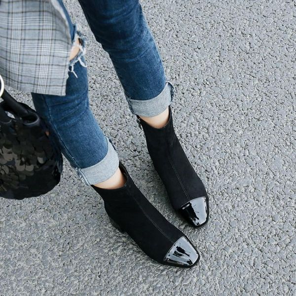 boots big size -13 women shoes ankle for ladies splice side zipper with square head thick heel, Black
boots big size -13 women shoes ankle for ladies splice side zipper with square head thick heel, Black