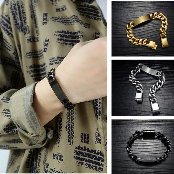 link, chain 2021 trendy cuban men magnetic attraction bracelet classic stainless steel 11mm width for jewelry gift, Black
link, chain 2021 trendy cuban men magnetic attraction bracelet classic stainless steel 11mm width for jewelry gift, Black