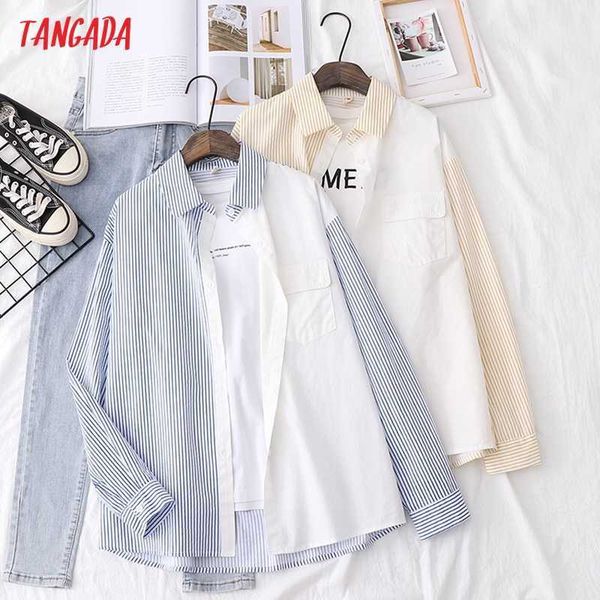 tangada women vintage striped boyfriend style shirt long sleeve oversized chic female casual loose shirt bao43 210609, White
tangada women vintage striped boyfriend style shirt long sleeve oversized chic female casual loose shirt bao43 210609, White