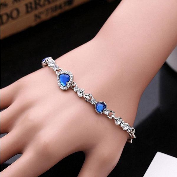 link, chain 2021 fashion ocean heart bangle bracelet blue crystal rhinestone bracelets for women wedding jewelry gifts, Black
link, chain 2021 fashion ocean heart bangle bracelet blue crystal rhinestone bracelets for women wedding jewelry gifts, Black