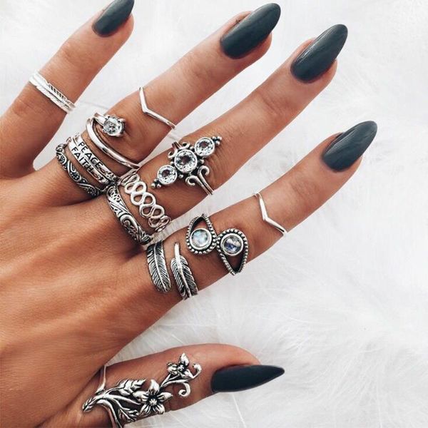 wedding rings 13 pcs/set fashion crystal silver flower geometric leaf open ring set ladies charm party jewelry accessories mother's day, Slivery;golden
wedding rings 13 pcs/set fashion crystal silver flower geometric leaf open ring set ladies charm party jewelry accessories mother's day, Slivery;golden
