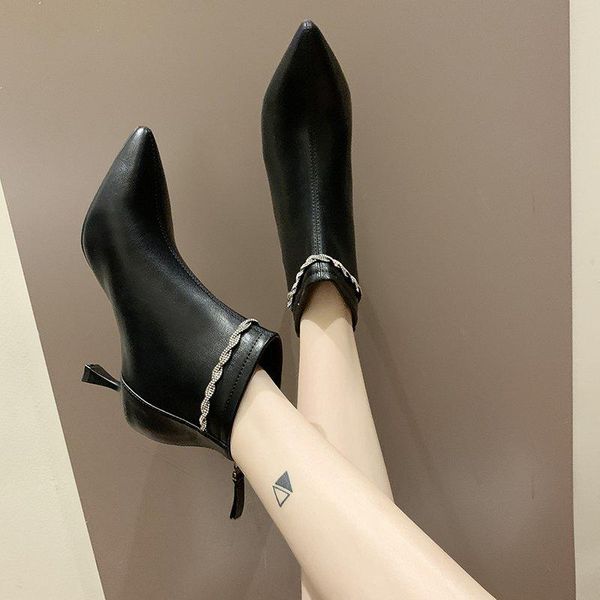 boots black ankle high heel women pointed toe heels crystal stiletto short shoes winter 2021
boots black ankle high heel women pointed toe heels crystal stiletto short shoes winter 2021