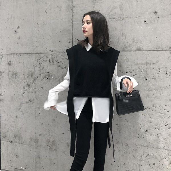 women's vests cashmere knit vest female loose fashion sleeve round neck sleeveless sweater short paragraph soft and warm, Black;white
women's vests cashmere knit vest female loose fashion sleeve round neck sleeveless sweater short paragraph soft and warm, Black;white