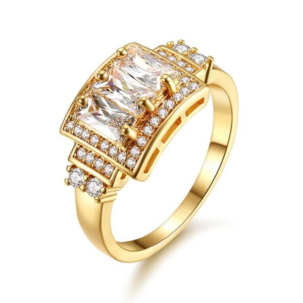 cluster rings exquisite women's gold crystal zircon ring square princess european engagement wedding charming noble jewelry, Golden;silver
cluster rings exquisite women's gold crystal zircon ring square princess european engagement wedding charming noble jewelry, Golden;silver