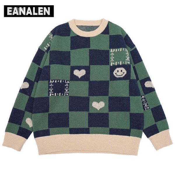 harajuku vintage love smiling face men oversized fashion rhombus knitted pullover women jumper grandpa ugly sweater, Black
harajuku vintage love smiling face men oversized fashion rhombus knitted pullover women jumper grandpa ugly sweater, Black