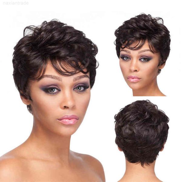 selling curly female short hair high temperature silk black wig 
selling curly female short hair high temperature silk black wig