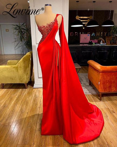 party dresses red long beaded evening one shoulder satin gowns crystals plus size dress mermaid high split prom, White;black
party dresses red long beaded evening one shoulder satin gowns crystals plus size dress mermaid high split prom, White;black