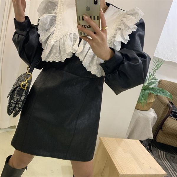 casual dresses alien kitty black lady pu mini skirts embroidery women full sleeves 2021 autumn prom ol office streetwear vestidos, Black;gray
casual dresses alien kitty black lady pu mini skirts embroidery women full sleeves 2021 autumn prom ol office streetwear vestidos, Black;gray
